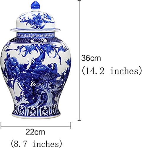 Aadecor Ceramic Jars,Tea Jar,Chinese Style Storage Jars,Blue And White Ginger Jars For Home Decor Temple Jar Ginger Jar Vase Decorative Jars Porcelain Vase With Lid Ceramic Jar (Color : White) #TOP2