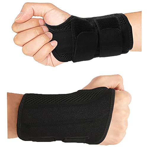 HYCOPROT Adjustable Wrist Supports Brace with 2 Metal Straps for Men and Women-Breathable Carpal Tunnel Wrist Splint for Relieve Tendonitis, Arthritis, Sprains