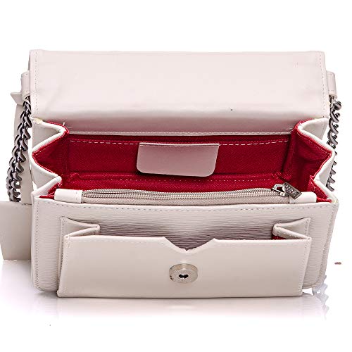 Bolsa Feminina Dhaffy Vermelho, Alça de Corrente cor:vermelho;tamanho:P
