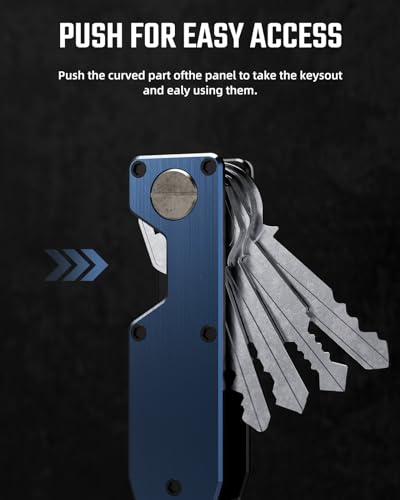 Image of Key Organizer for Men Compact Key Holder Minimalist Key Case Metal Key Chain Key Holder for Keychain Secures 2-5 Keys
