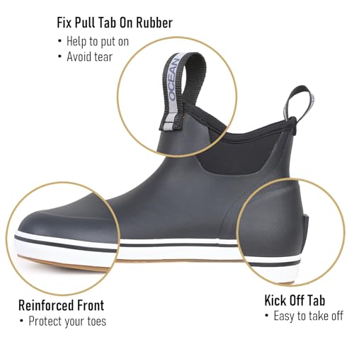 Image of Ankle Rain Boots, Waterproof Boots for Men & Women, Rubber Deck Boots for Fishing Gardening, Rubber Rain Boots, Muck Boots for Men
