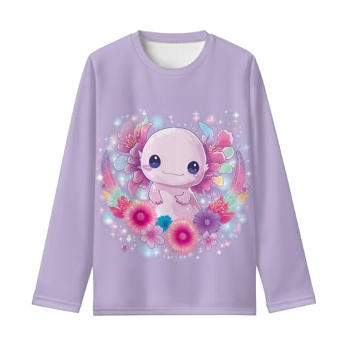 Image of Girls Long Sleeve T Shirt Cute Cartoon Crewneck Shirt for Kids 3-16Y Fall Winter Clothes