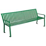 Global Industrial 6' Park Bench, Steel Slat, Green