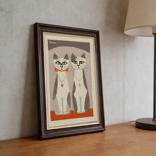Impression sur toile Two Cats par Inagaki, tableau chat pour salon - 5