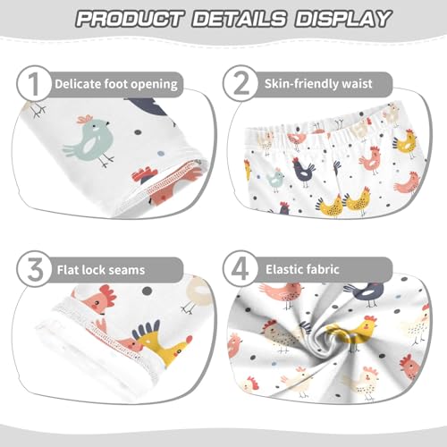 Cute Animal with Chicken Girls Leggings Athletic Pants Tights Stretch Bottom3