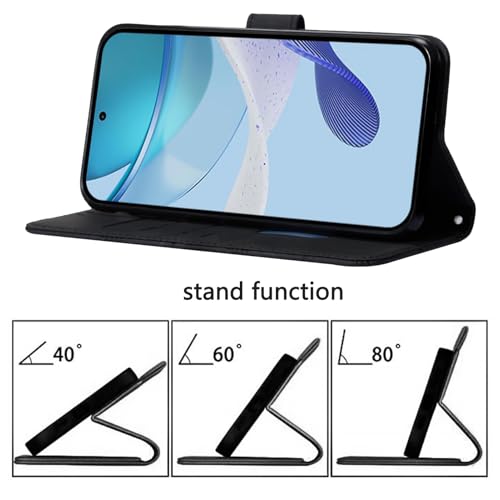 SIYOPINPFY Leather Case Compatible with Motorola Moto G34, Genuine Leather Wallet Case/Cover with Card Holder and Kickstand - Image 2