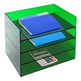 CONCEPTION SPACIEUSE À PLUSIEURS NIVEAUX : Notre tiroir de rangement en acrylique comprend quatre niveaux généreux (mesurant chacun 12,4 × 8,66 × 2,56 pouces) pour ranger des lettres, des articles de papeterie, des bijoux et divers autres objets