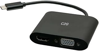 C2G C2G USB C to HDMI & VGA Dual Monitor Adapter - 4K 30Hz - White