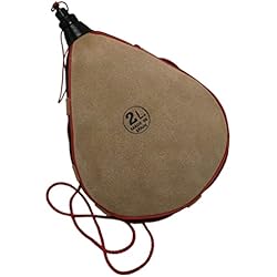 LooKtheChange Bota de Vino en Piel Cuero Vacuno, Interior de Latex 2L, Cantimplora para bebidas frescas, Bota de Vino Española (Recta)
