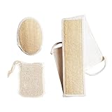 1 Reißverschluss In Originalfarbe, 1 Ovales Badetuch In Originalfarbe, 1 Seifenbeutel, Rückenkratzer Für Männer, Luffaschwamm, Peelinghandtuch, Duschluffa