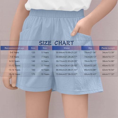 Girls Athletic Shorts Elastic High Waist Soccer Running Workout Shorts Kids Boys Summer Wide Leg Casual Short Pants3