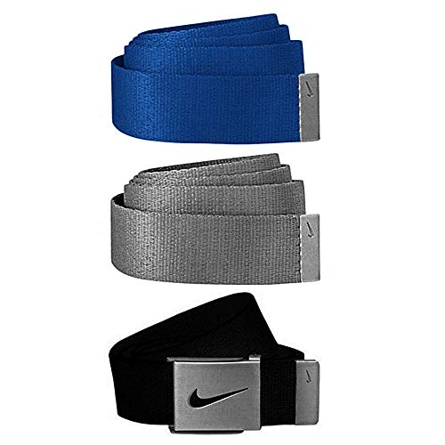 Nike Men's 3 in 1 Web Belt, Black/Grey/Photo Blue