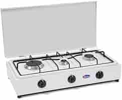 Fornello Da Tavolo Parker 3 Fuochi Gas Metano - Acciaio Inox Con Piano Removibile - Foto 8