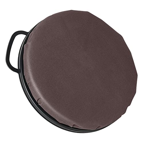 Foxtune 360-Degree Swivel Bucket Seat, 5 Gallon Bucket Lid, Spin Bucket Seat Cushion, Silent, Comfortable, Water-Resistant, for Fishing, Gardening, Hunting and Camping (Coffee Brown)