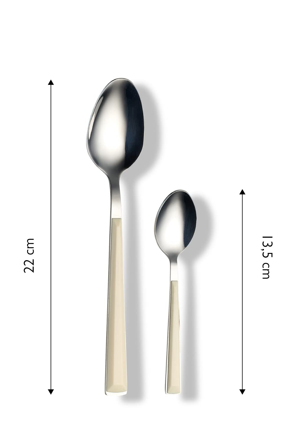ECHTWERK Set di posate "Basic" con manici in plastica, Posate da campeggio, Posate da picnic, Posate da viaggio leggere, 24 pezzi, fino a 6 persone, acciaio inossidabile 18/0, Crema