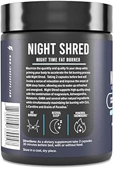 InnoSupps Inno Supps Night Shred - Night Time Fat Burner and Natural Sleep Support - Appee Suppressant and Weight Loss Support (60 Vegetarian Capsules)