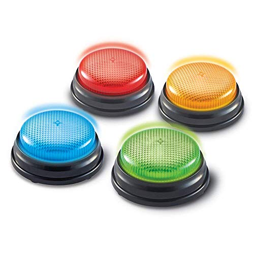 Learning Minds Lights & Sounds Answer Buzzers - 4 Pack - For Quiz Games