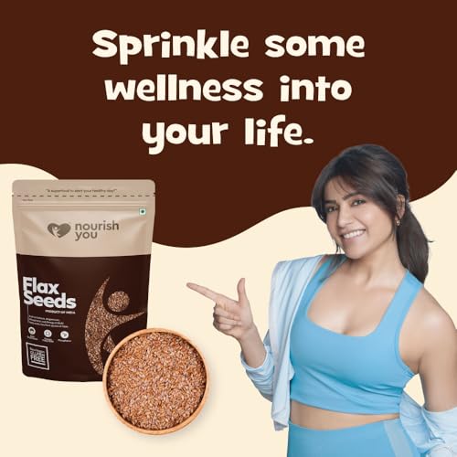 Image of Nourish You Raw Flaxseeds 1Kg - Alsi Seeds | 100% Flaxseeds for Hair Growth | Raw Seeds for Eating | Source of Iron & Dietary Fibre | Rich in Protein