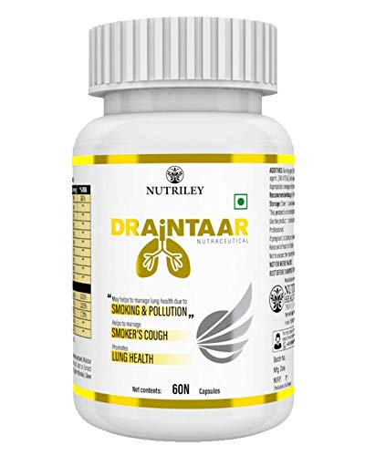 CRD Ayurveda Draintaar Capsules For Lungs Health, Lung Detox, Lungs Cleaning, Prevents lungs from smoking & Pollution (60 Capsules)