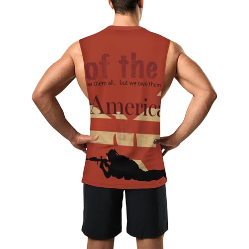 Image of Zhyaj Summer Tanks Top for Men Flag Graphic Print Sleeveless Shirts Casual Working Out Vest T-Shirts Loose-Fit Men's Tank