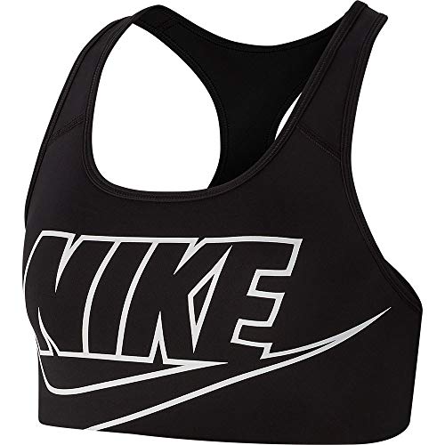 Nike Damen Sport-BH Med Futura Sport-BH, Black/White, S, BV3643
