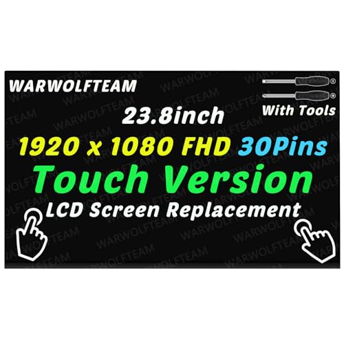 WARWOLFTEAM Screen Replacement for Lenovo ideacentre 520-24ICB All in One Type F0DJ F0DJ006WUS 01AG978 23.8inch FHD 60Hz 30Pins LCD LED Touch Screen Display Panel(in-Cell Touch)
