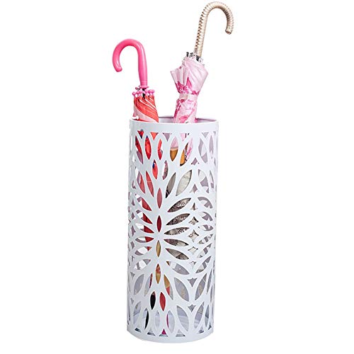 Support parapluie creux blanc en métal anti-rouille pour sol protégé