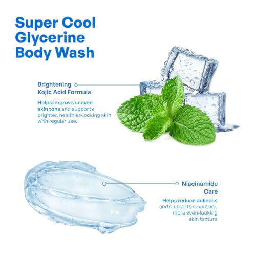 Image of OVI Supercool Glycerine Body Wash 1L | Glycerine, Menthol & Vitamin E | Cooling Refreshing Shower Gel | Hydrating Moisturizing Daily Body Cleanser for All Skin Types