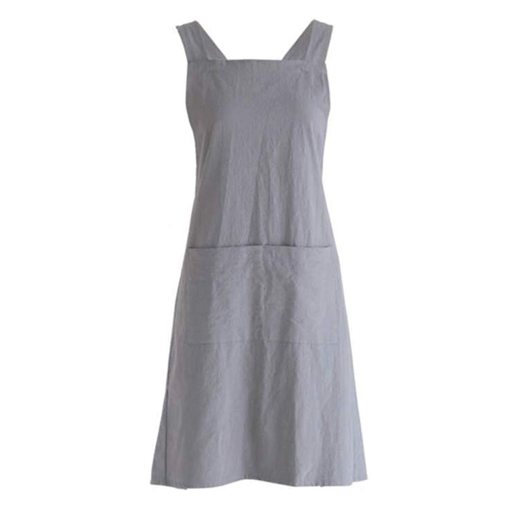 CTRLZS Linen Back Cooking Apron Suitable for Ladies and Men with Pockets Cute Suitable for Baking Kitchen