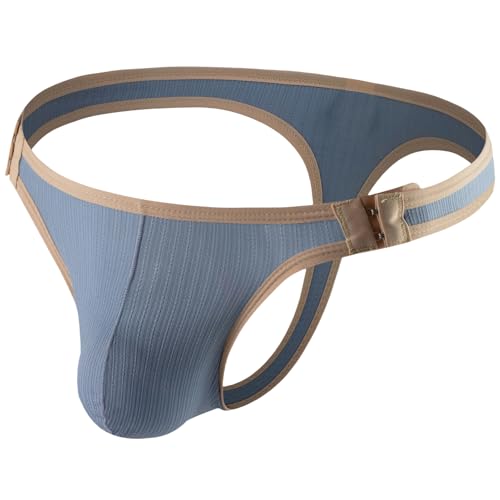 FEOYA Men Sexy G-String Thong Adjustable Waist Low Rise Underwear Quick Drying Supportive Bulge Pouch T-Back Thong