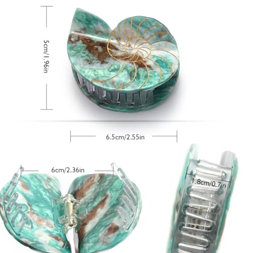 Conch Claw Clip,Personalized Sea Shell Acetate Hair Clips for Women Small Summer Beach Hair Clip Claw for Women Seaside Holiday