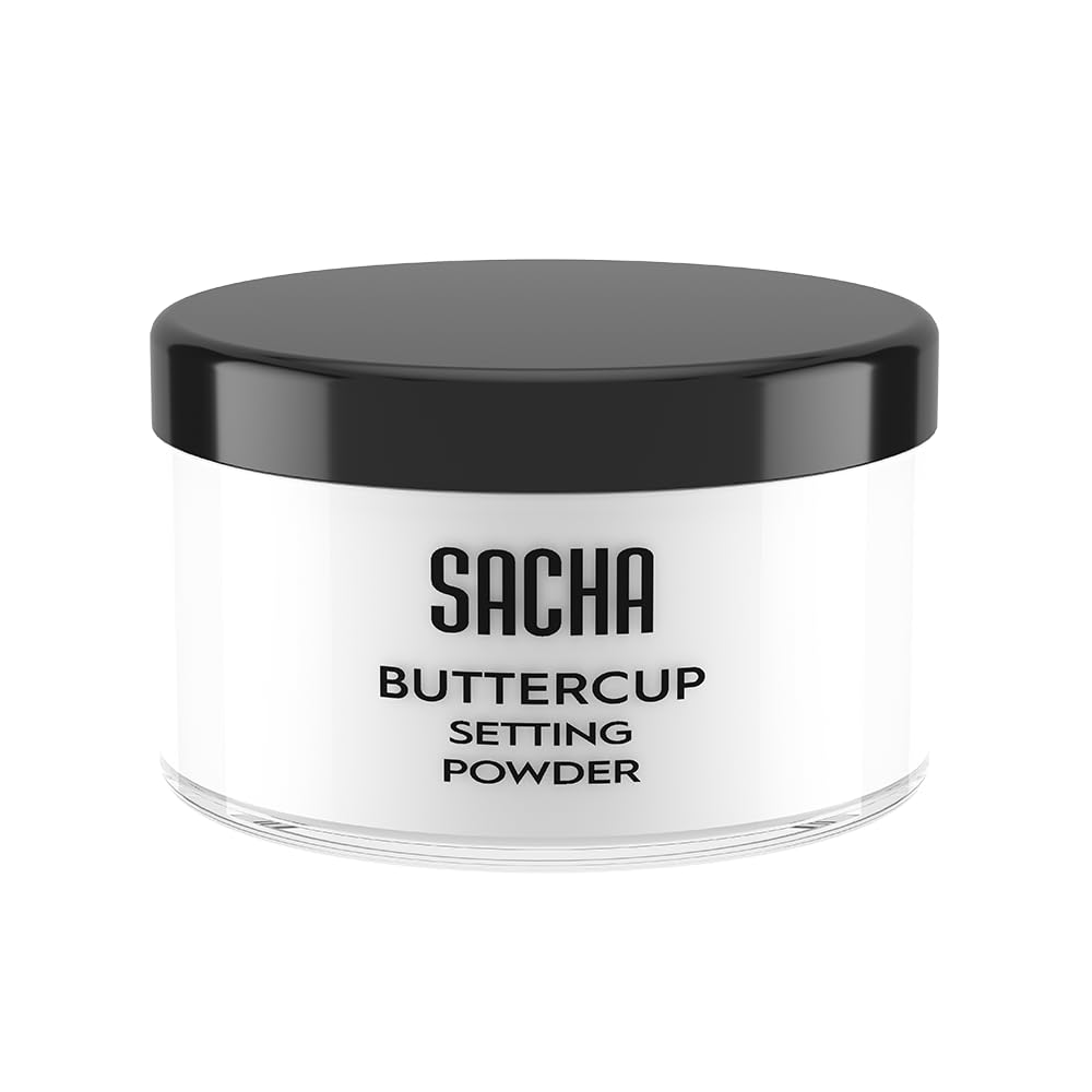 Sacha Buttercup No Color Setting Powder – All Skin Tones Translucent Loose Face Powder, Flashback-Resistant