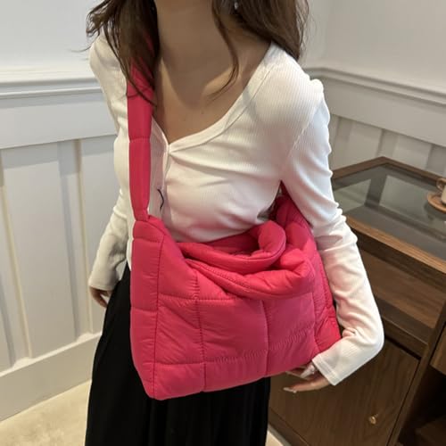 Puffer Tote Bag Quilted Crossbody Bags for Women Lightweight Puffy Shoulder Handbag Large Bubble Purse Work Gym Bag3