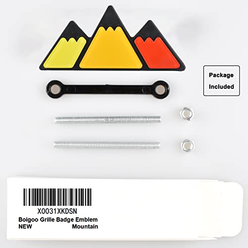 Image of Boigoo 3-Color Stripe Grille Emblem Badge Sticker Yellow /Orange /Red