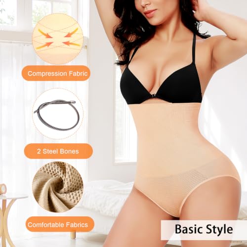 Image of Werena Tummy Control Shapewear Panties for Women High Waisted Body Shaper Slimming Shapewear Underwear Girdle Panty