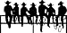Design with Vinyl Design 111 Cowboys On A Fence Wall Picture Art Vinyl Wall Decal Sticker, 10-Inch By 30-Inch, Black