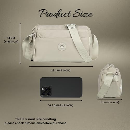 Image of Women's Crossbody Sling Bag, Water-Resistant Nylon Shoulder Handbag with Multiple Zipper Compartments, Lightweight Travel Purse, Shopping, Adjustable Strap Messenger Bag
