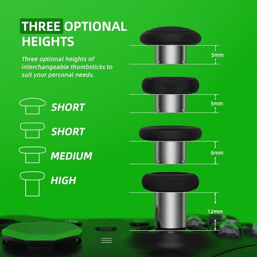 Image of eXtremeRate 6 in 1 Metal Thumbsticks Replacement for Xbox Elite Series 2 Controller, Swappable Magnetic Joysticks Accessories Parts for Xbox Elite Series 2 Core Controller - Metallic Silver