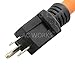 AC WORKS Locking Adapter Household 15Amp 5-15P Plug to Locking 20Amp L5-20R Female Connector (Flexible)