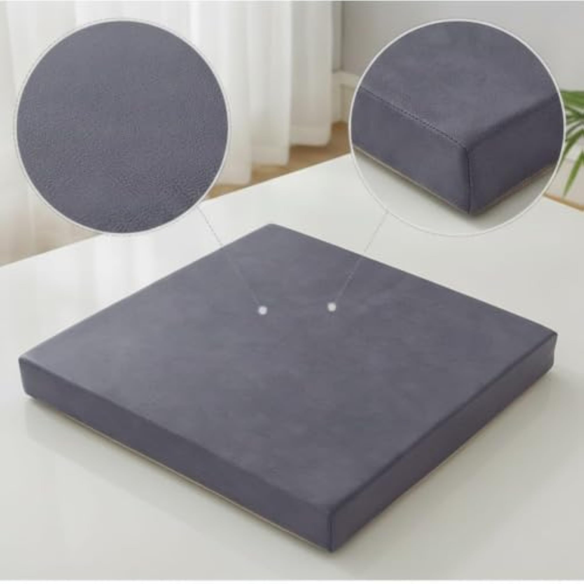 Padded Rectangular Chair Cushion with Ties, Supportive