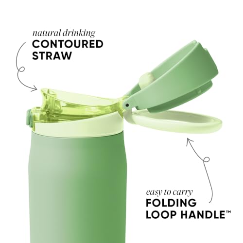 Simple Modern Mesa Loop Water Bottle with Straw | 30oz Cup Holder Friendly Insulated Stainless Steel Bottles for Travel, Sports and School | Avocado