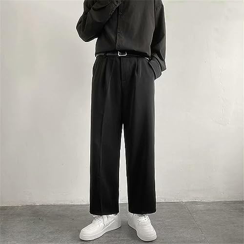 Men Casual Pants Straight Ankle-Length Wide Leg Drape Pants Streetwear Loose Trousers2