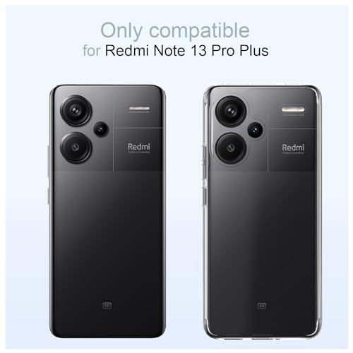 Image of KAPAVER Hybrid Crystal Clear Back Cover Case for Redmi Note 13 Pro Plus| Protective Shockproof Hard PC Soft Flexible TPU Cover