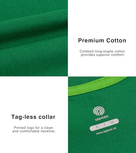 Image of LAPASA Boys & Girls Cotton T-Shirts 4 Pack Tagless Tees for 3T-13Y Kids K01