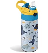 12oz Dinosaur Kids Water Bottle, Cute Dino Water Bottle for School, Kids Insulated Bottles with S...