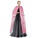 TXSDCCY Floral Halloween Costumes Cloak with Hood Flower Meditation Yoga,Halloween Cape Party Cosplay Hooded Robe for Men Women,Pink