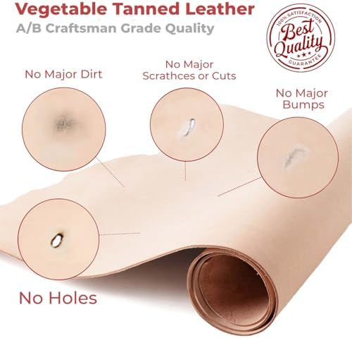 ELW Leather Strap, 7-8 Oz, 1 inch Wide x 84", Cowhide Veg Tan Leather Belt Blank, Leather Strips, Tooling Leather, Tan Straps for Crafts, Belt Making & Crafting Blank Hide - 3