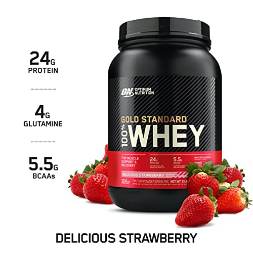 Optimum Nutrition 100% Whey Gold Standard,Delicious Strawberry,2lb (0.9 kg) - Image 4