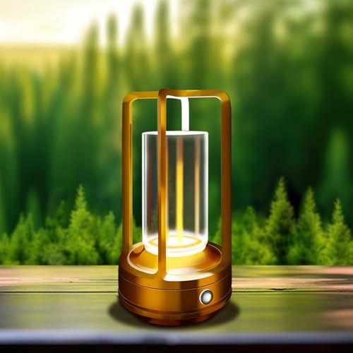 Portable Metal Table Lamp, 4000 mAh Rechargeable Outdoor Table La...