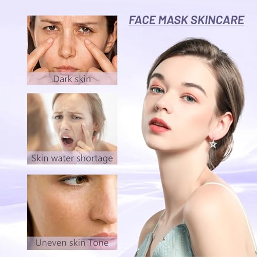 Sheet Mask, Niacinamide & Hyaluronic Acid Face Mask Set, Hydrating Face Mask, Evens Skin Tone Face Masks Skincare,Face Masks Beauty For Dehydrated, Dull and Tired Skin, 5PC - Image 5